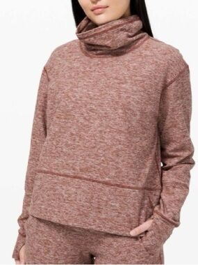 Lululemon Ready to Rulu Fleece Pullover Heathered Savannah 8